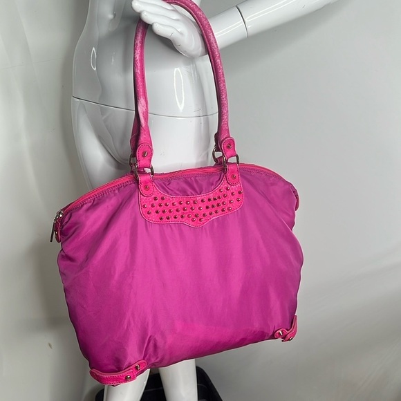Rebecca Minkoff Pink Fuscia Nylon Zip Top  Bag Lightweight and Packable - Picture 1 of 13